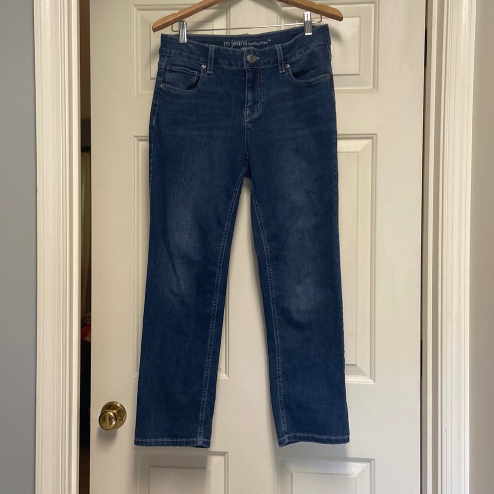 Maurices M jeans size 8 x-short dark wash straight leg Mid-rise jeans Like New